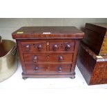 A Victorian mahogany apprentice type miniature chest of drawers, 32cm wide.