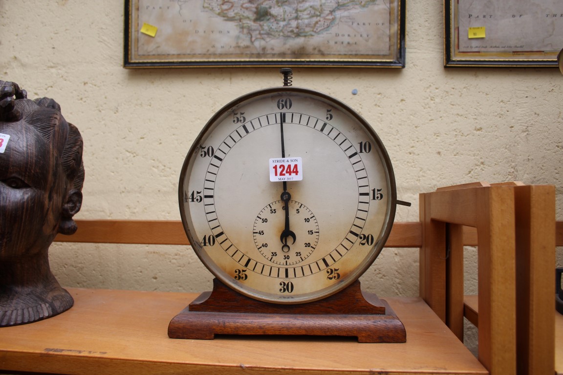 A vintage desk stop watch, with 19cm dial.