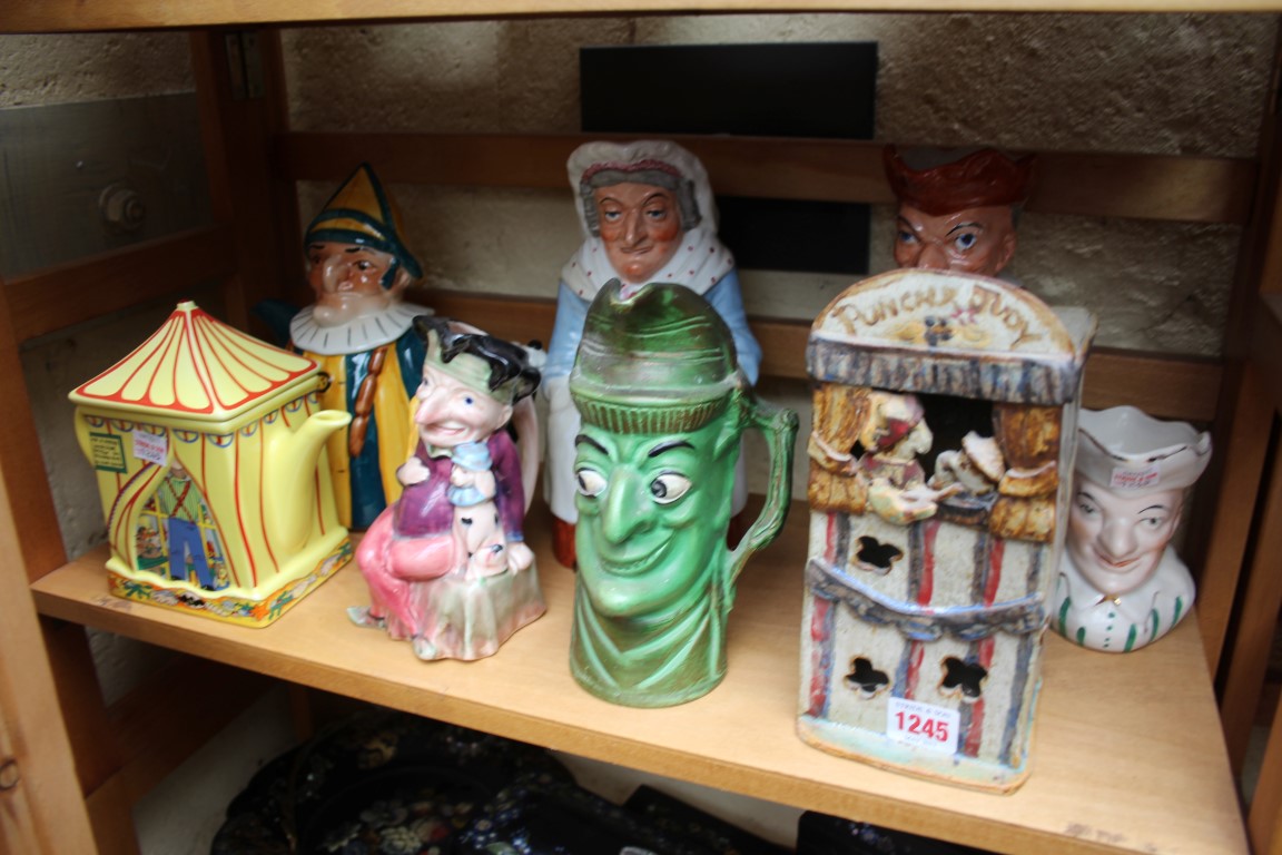 A collection of Punch & Judy ceramics; to include teapots and related.