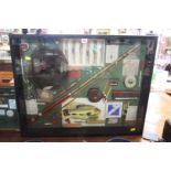 Angling: a vintage framed display case, 64 x 80cm; together with another modern example.