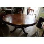 A Victorian mahogany oval tilt-top breakfast table, 156cm wide.