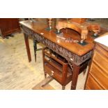 A Chippendale style mahogany side table with blind fret frieze, 112cm wide.