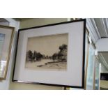 John Fullwood, a pair of river scenes, each signed in pencil, etchings, pl.24.5 x 30.5cm.