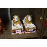 A pair of Royal Worcester Limited Edition 'Nelson Collection' Trafalgar Lions, No.319/750.