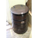 An antique coopered oak grain barrel, emblazoned with the Royal Standard and with copper scoop,