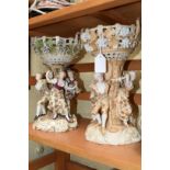 Two German porcelain figural centrepieces, 30.5cm high.