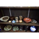 Studio Pottery: a small quantity of mugs, bowls, vases and similar.