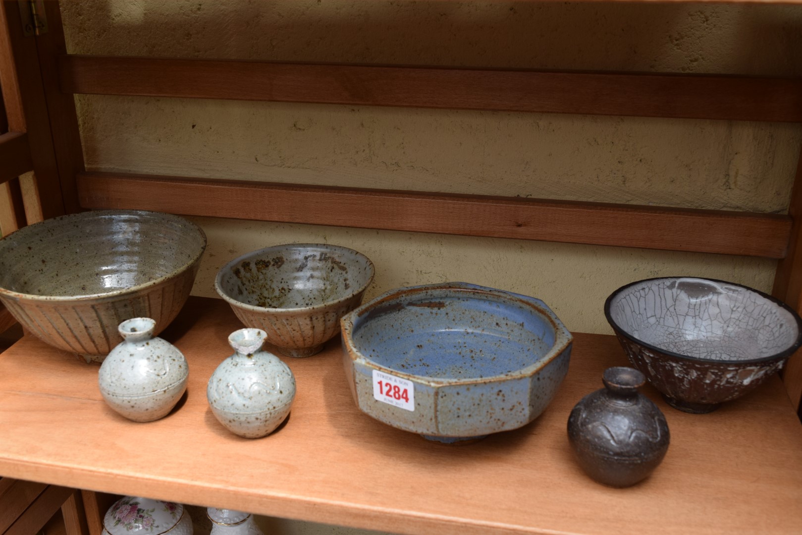 Studio Pottery: seven Jeremy Leach items, largest 18cm diameter, (chipped rim of one small vase).