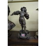 A cast metal figure of a Renaissance man, 30cm high.