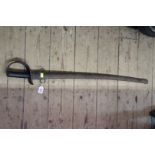 A 19th century sword and steel scabbard. Condition Report: blade length is 87cm.