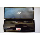 A Mont Blanc Meisterstuck ballpoint pen, boxed and with service book, (cracked).