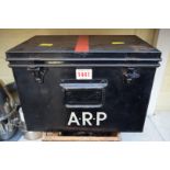 A 1940s ARP tin medical box, with contents.