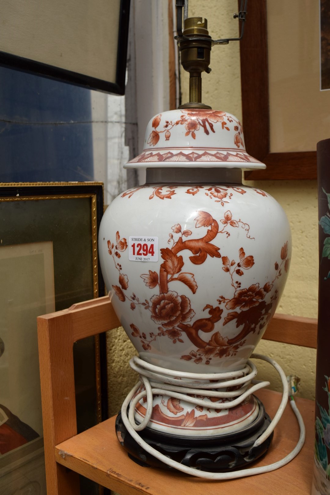 An oriental style table lamp.