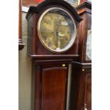 A early 19th century mahogany and satinwood banded eight day long case clock,