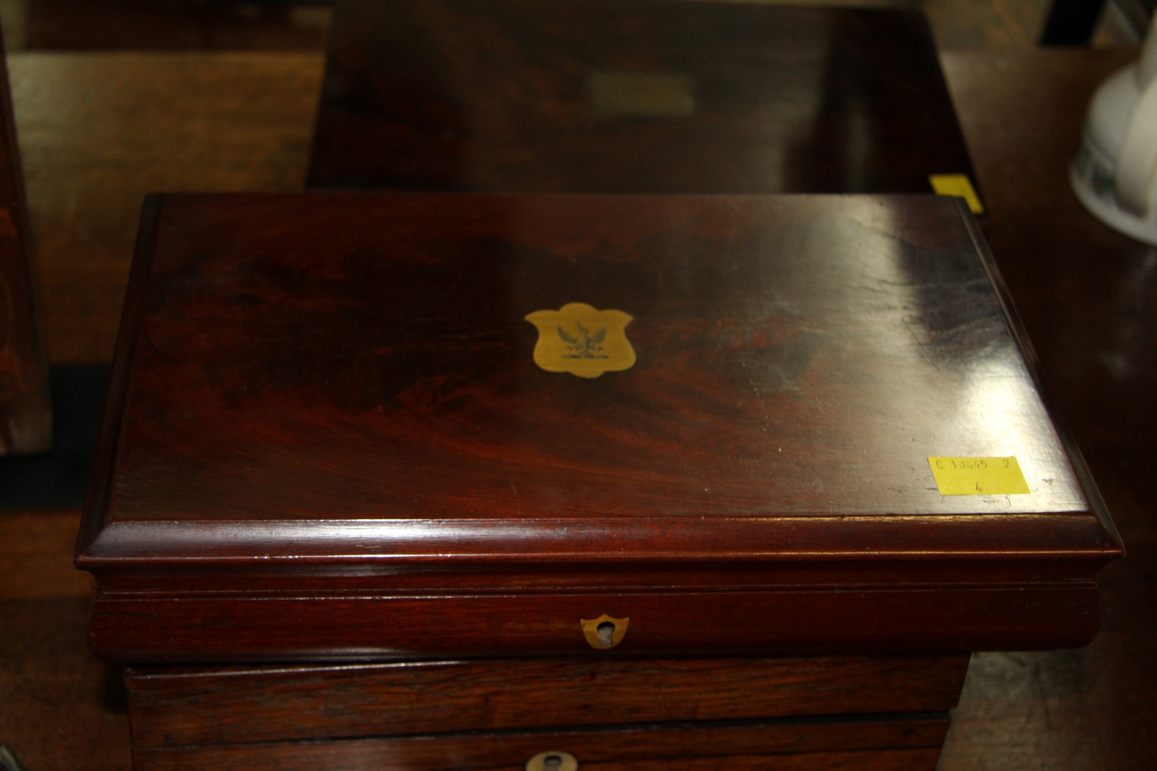 Two 19th century rosewood caskets, largest 29. - Image 3 of 3