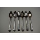 A set of six George III Scottish silver Old English pattern teaspoons, by John Zeigler,