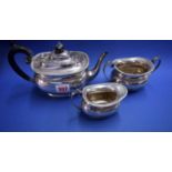 An Edwardian, Georgian style, silver three piece tea set, by Olivant & Botsford, London 1908, 792g.