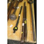 Oceanic: an Aboriginal club or digging stick, 71cm long; together with a tribal walking stick,