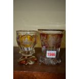 Two 19th century Bohemian spa goblets, laargest 11cm high.