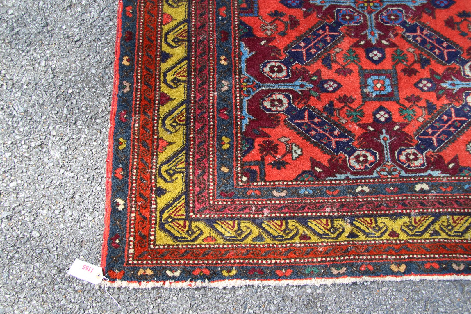 A Caucasian Seychour rug, with large cross design on red floral field, 178 x 123cm. - Image 8 of 19