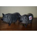 Two Royal Doulton Vietnamese pot bellied pigs, one with gilt signature.