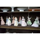 Ten Wedgwood biscuit ware figures.