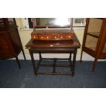 An 18th century oak occasional table, with bobbin turned legs and conforming stretchers, 83.