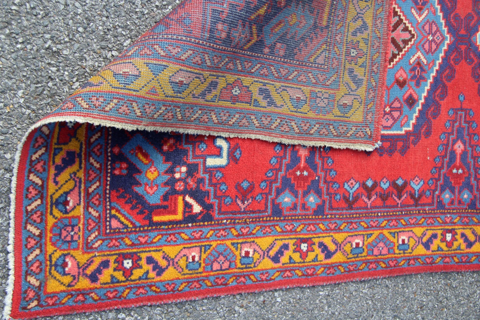 A North West Persian triple medallion rug on a red field, 151 x 105cm. - Image 14 of 16