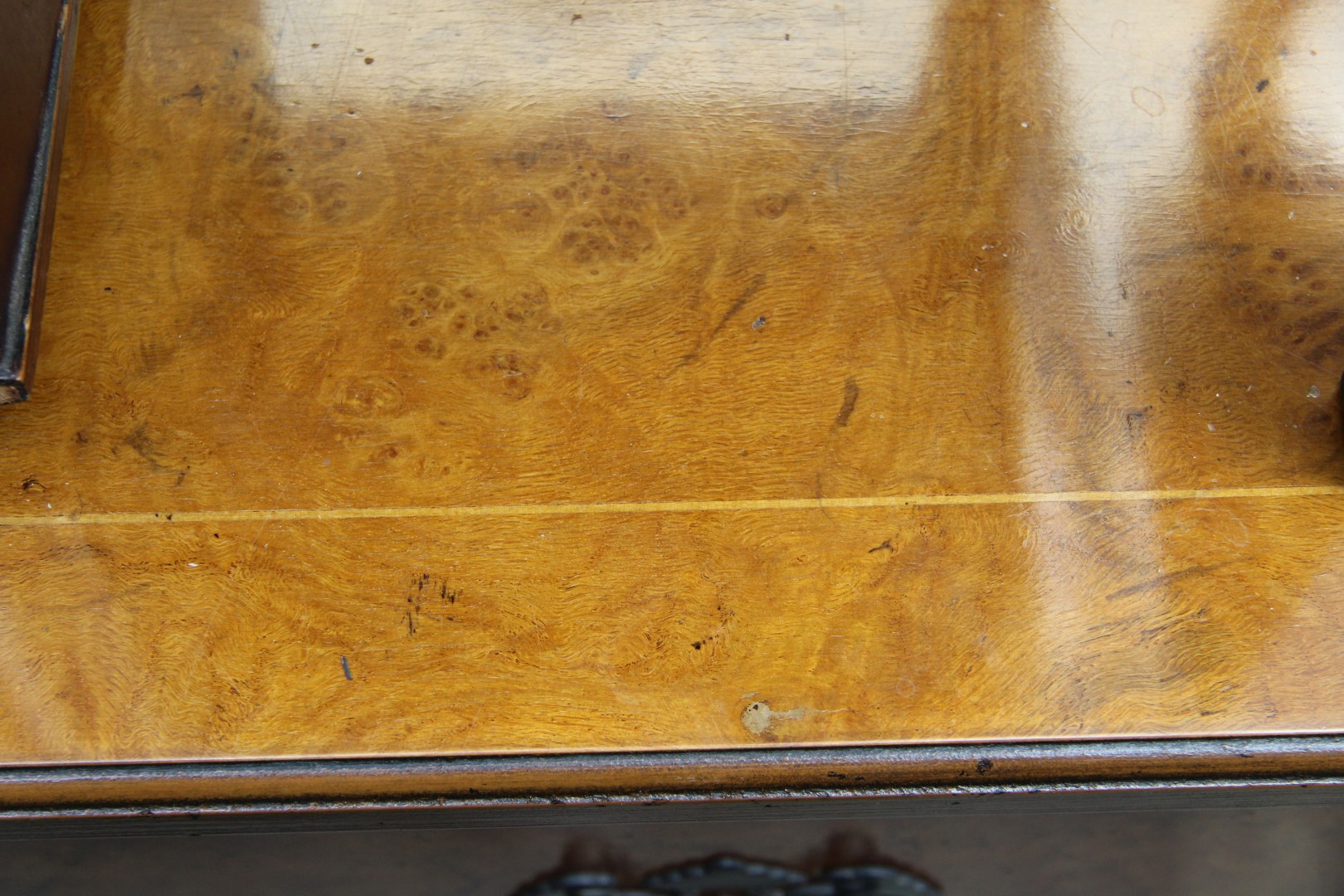 A reproduction walnut dresser base, 168cm wide.