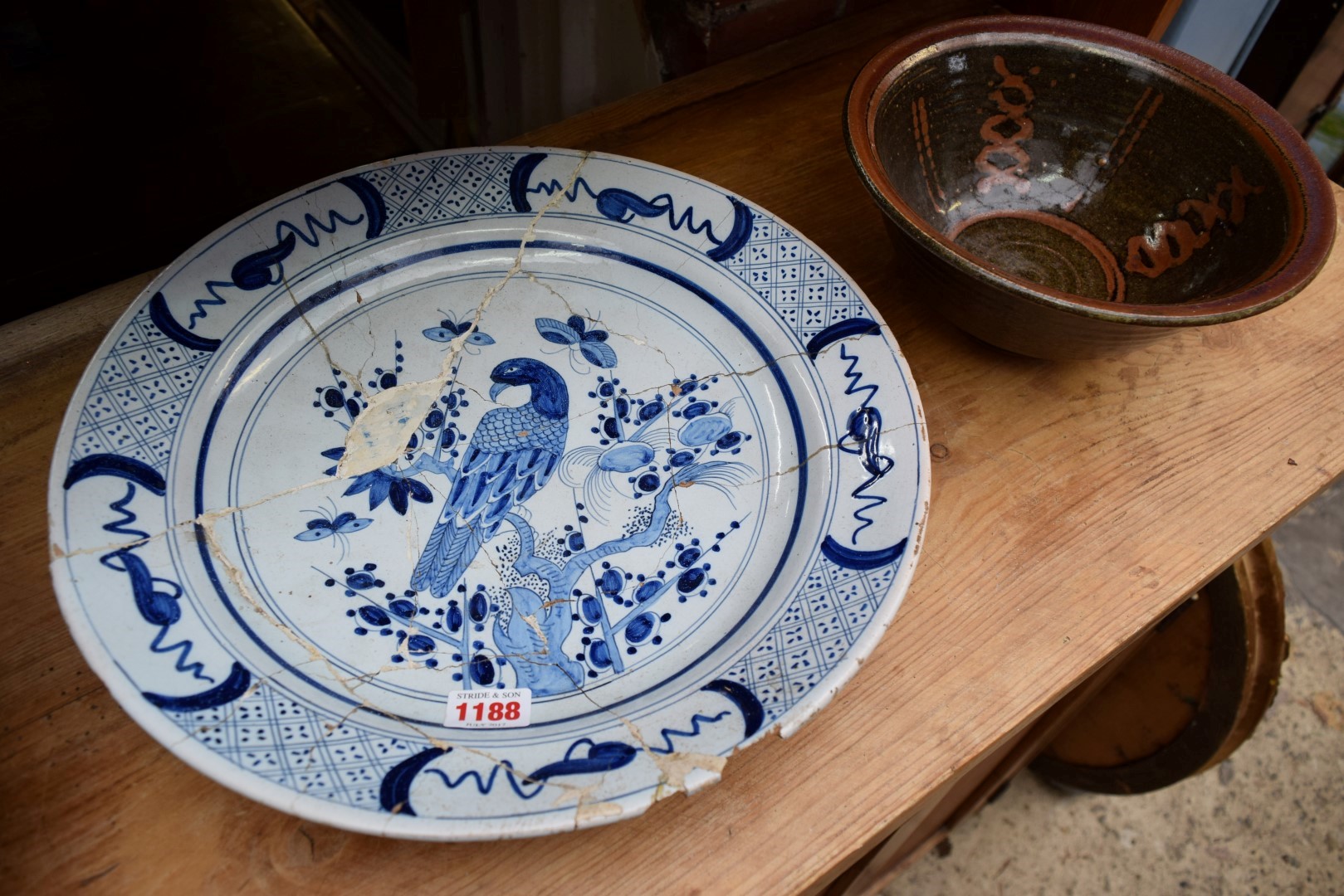 An 18th century Continental tin glazed dish, - Image 4 of 14