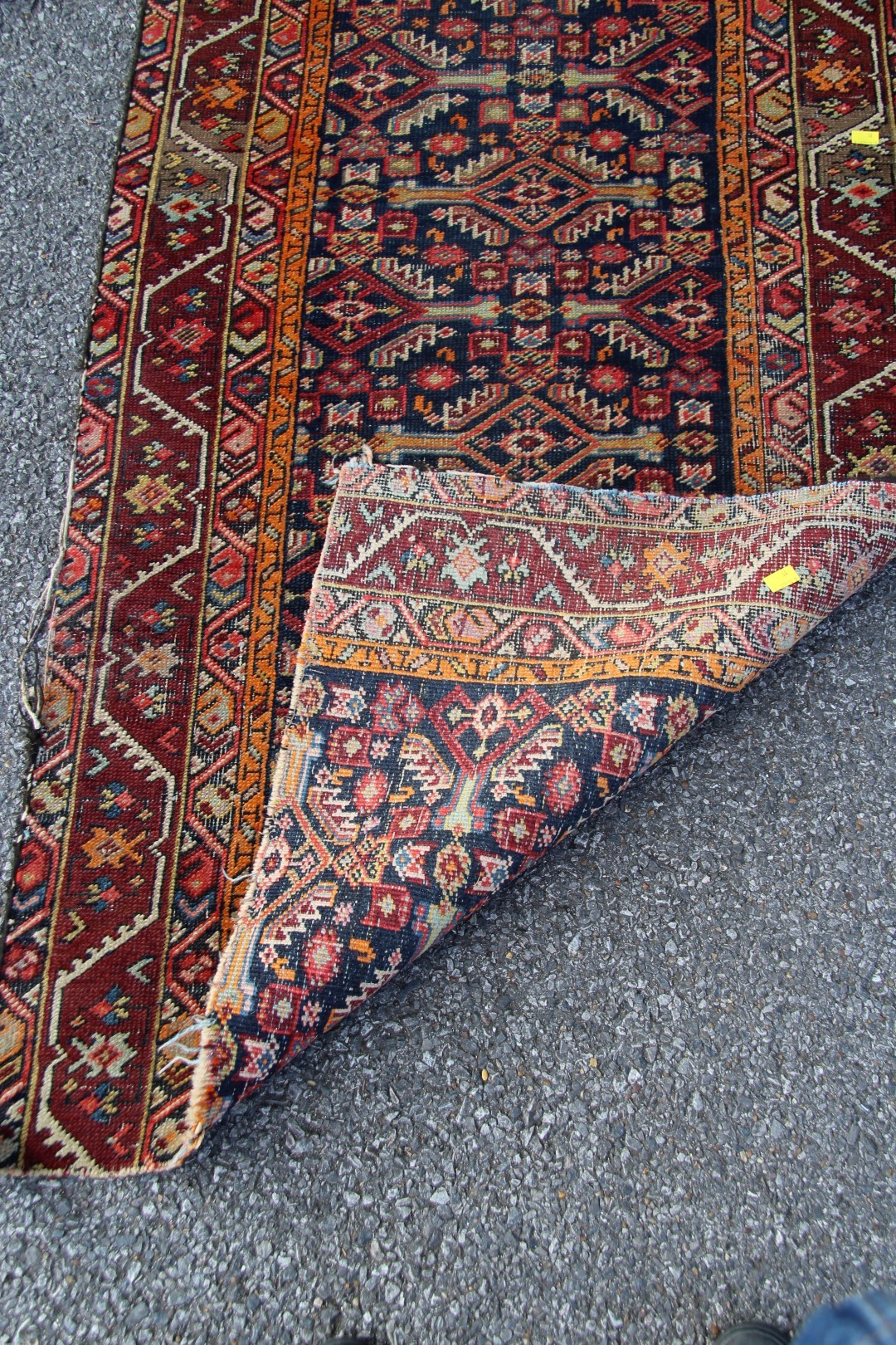 A fragmented North West Persian long runner; together with a small Hamadan mat, largest 369 x 81cm. - Image 18 of 32