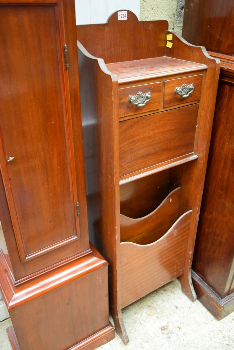An unusual mahogany side cabinet, with Canterbury base, 36cm wide. - Image 4 of 4