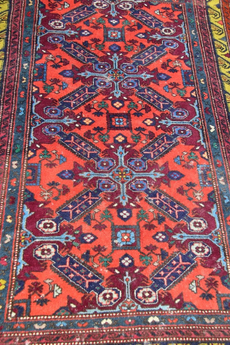 A Caucasian Seychour rug, with large cross design on red floral field, 178 x 123cm. - Image 14 of 19