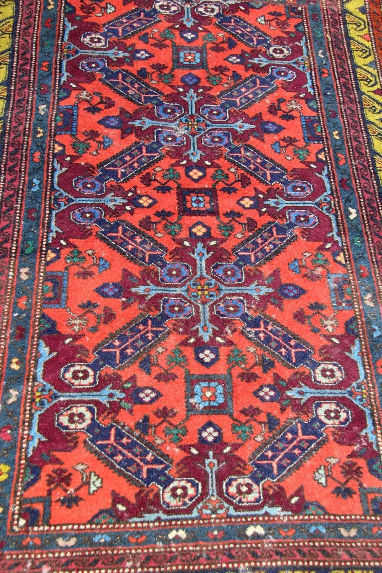 A Caucasian Seychour rug, with large cross design on red floral field, 178 x 123cm. - Image 15 of 19