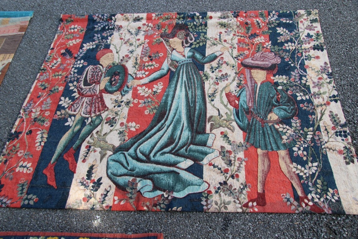 A collection of four French machine made tapestries , - Image 20 of 20