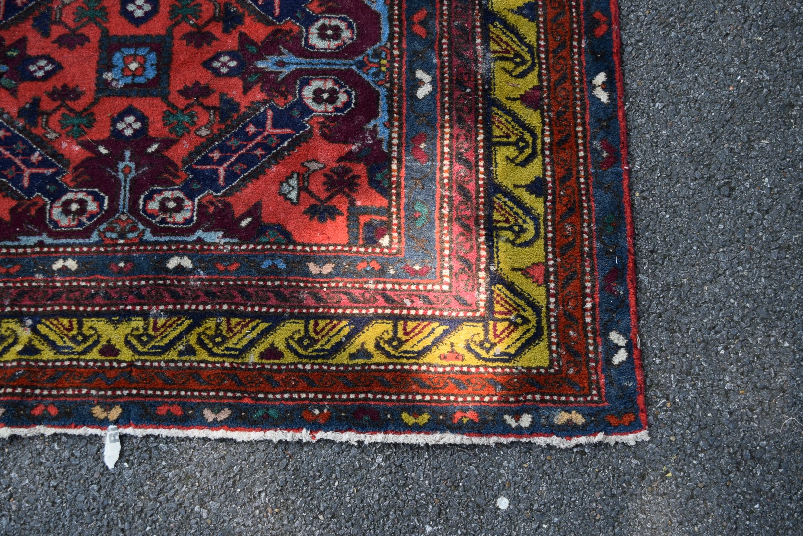 A Caucasian Seychour rug, with large cross design on red floral field, 178 x 123cm. - Image 2 of 19