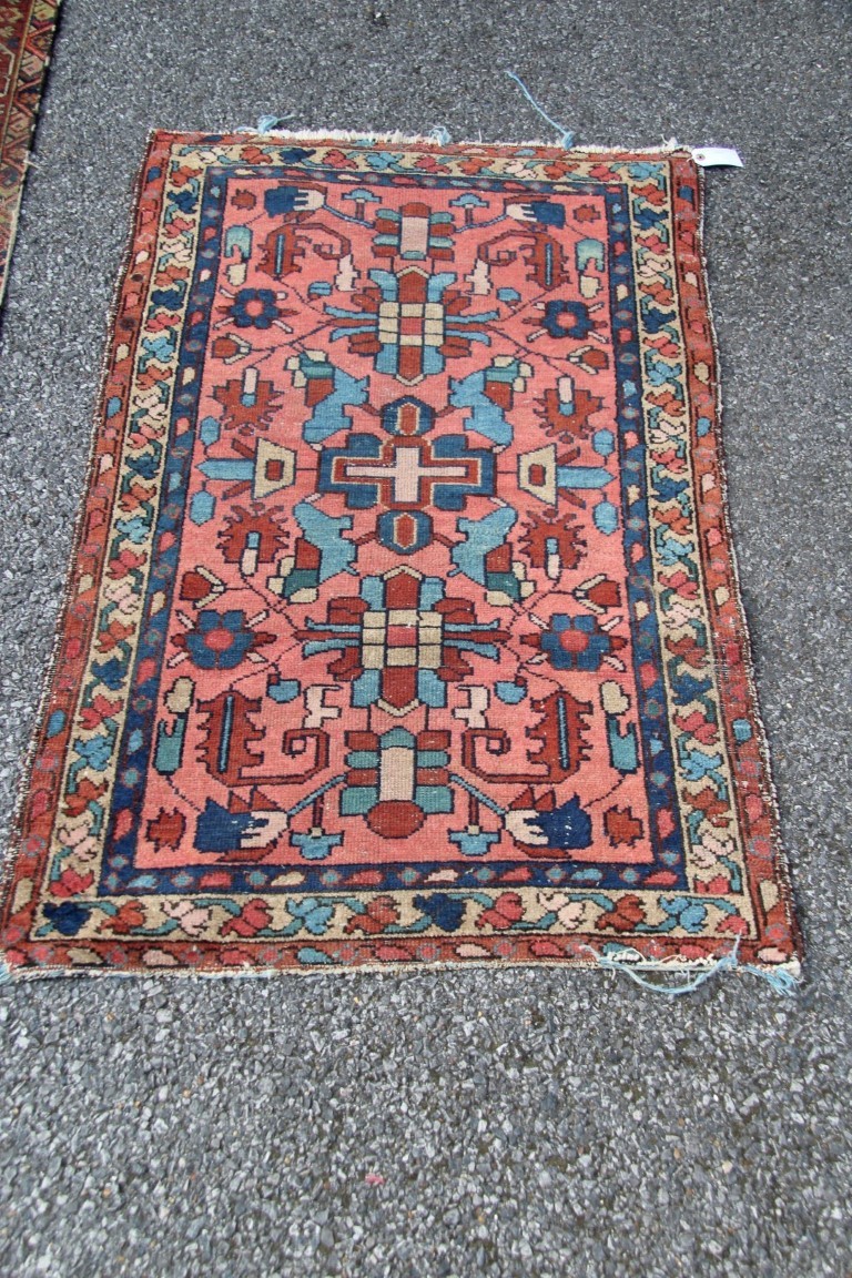 A fragmented North West Persian long runner; together with a small Hamadan mat, largest 369 x 81cm. - Image 23 of 32