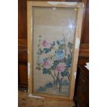 Chinese School, early 20th century, a watercolour scroll of chrysanthemums, signed and inscribed,