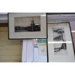 John George Mathieson, 'Above Loch Earn'; 'The Windmill', two works, each signed, etching, pl.