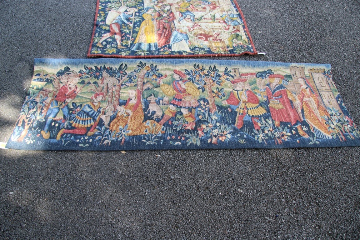 A collection of four French machine made tapestries , - Image 7 of 20