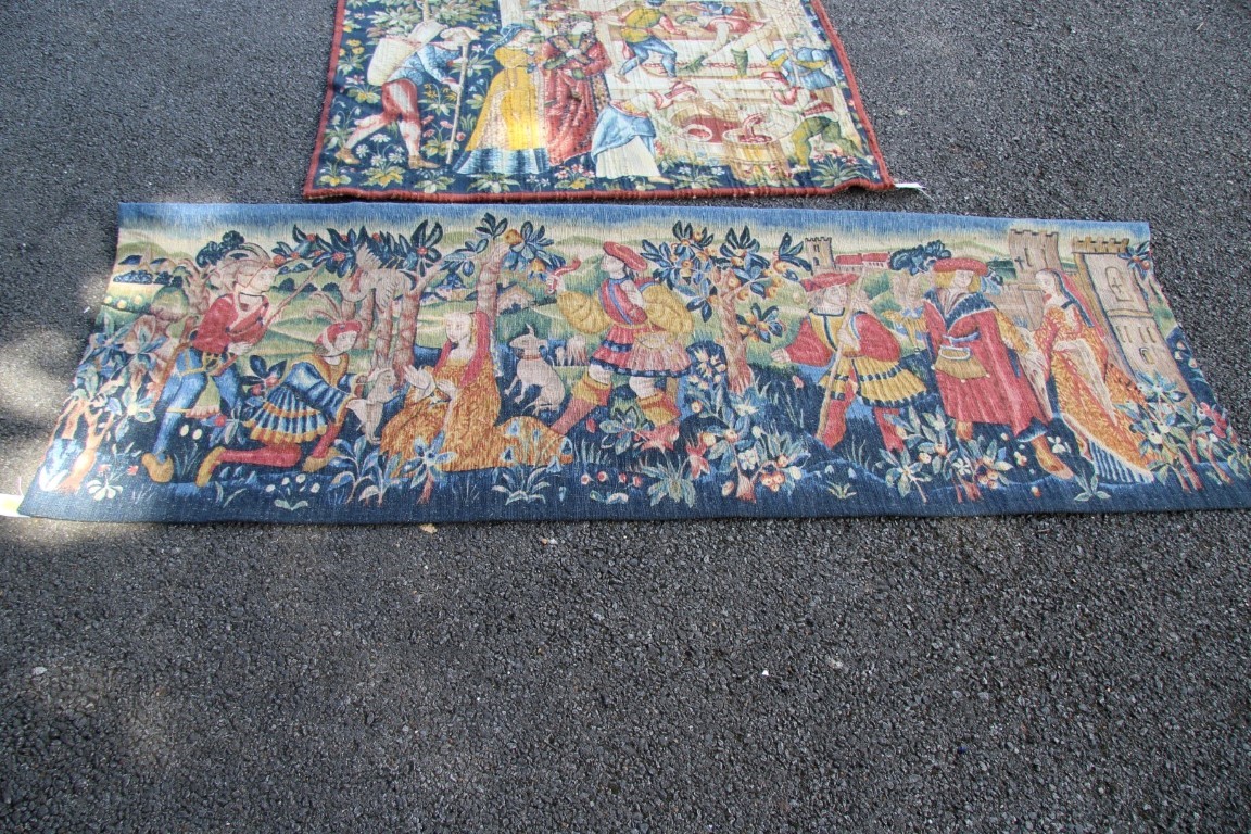 A collection of four French machine made tapestries , - Image 8 of 20