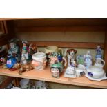 A mixed lot of ceramics, to include Toby jugs etc.