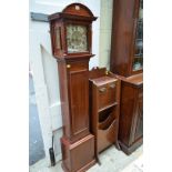 An mid 19th century mahogany small longcase clock, 164cm high, with pendulum and winding key.