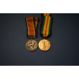 A pair of World War I medals to: M2-182020 Pte. J.W. Garratt A.S.C.