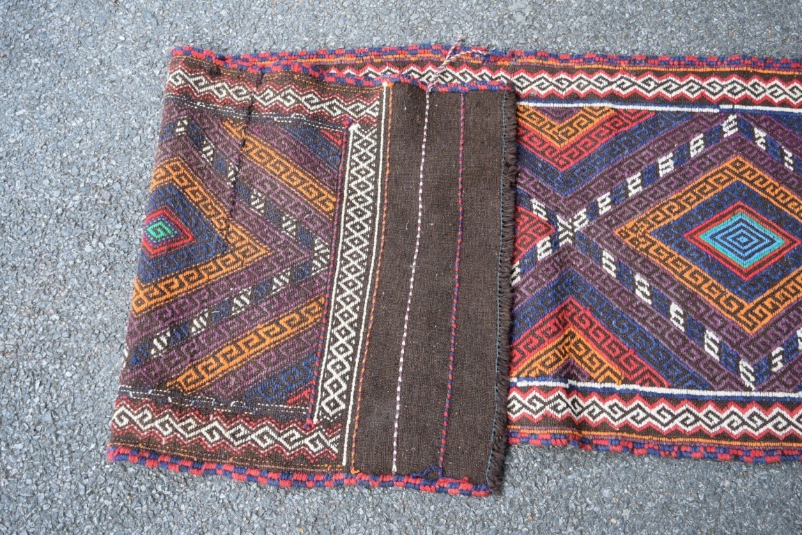 A narrow Baluch flatweave runner, 234 x 63cm. - Image 11 of 16