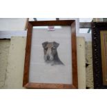 Leon *..., a fox terrier, signed, pastel, 25 x 17.5cm.