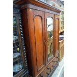 A Victorian mahogany wardrobe, 156cm wide.