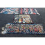 A collection of four French machine made tapestries ,