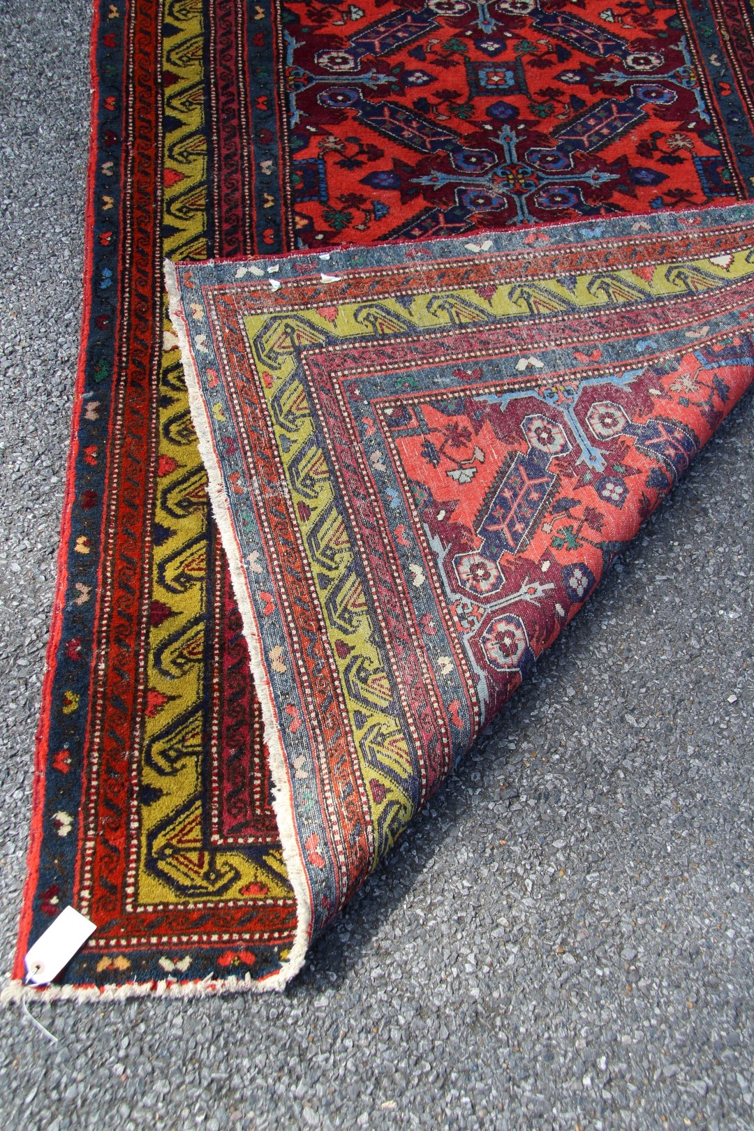 A Caucasian Seychour rug, with large cross design on red floral field, 178 x 123cm. - Image 17 of 19