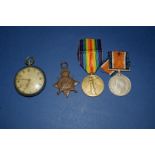 A trio of World War I medals to: 3291 Dvr, H.W. Hopkins, R.A.